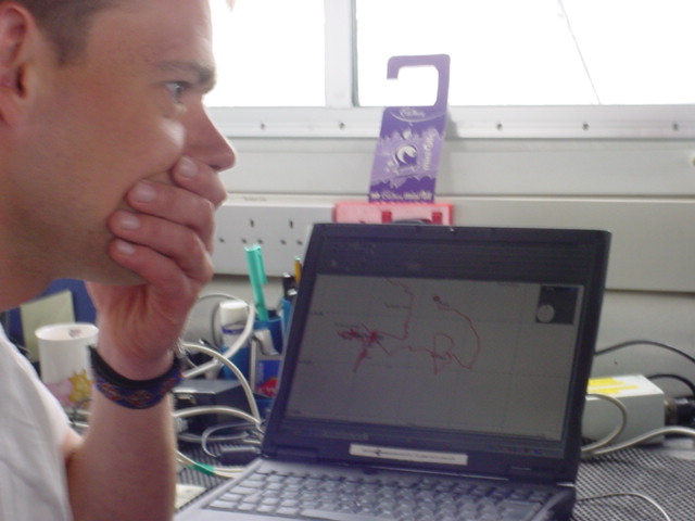 Diver's track being acoustically plotted